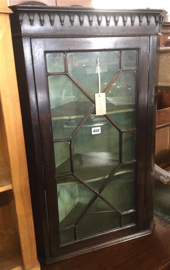 Glazed mahogany glazed corner cupboard